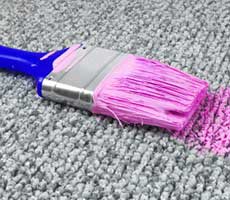 pink paint on floor brush